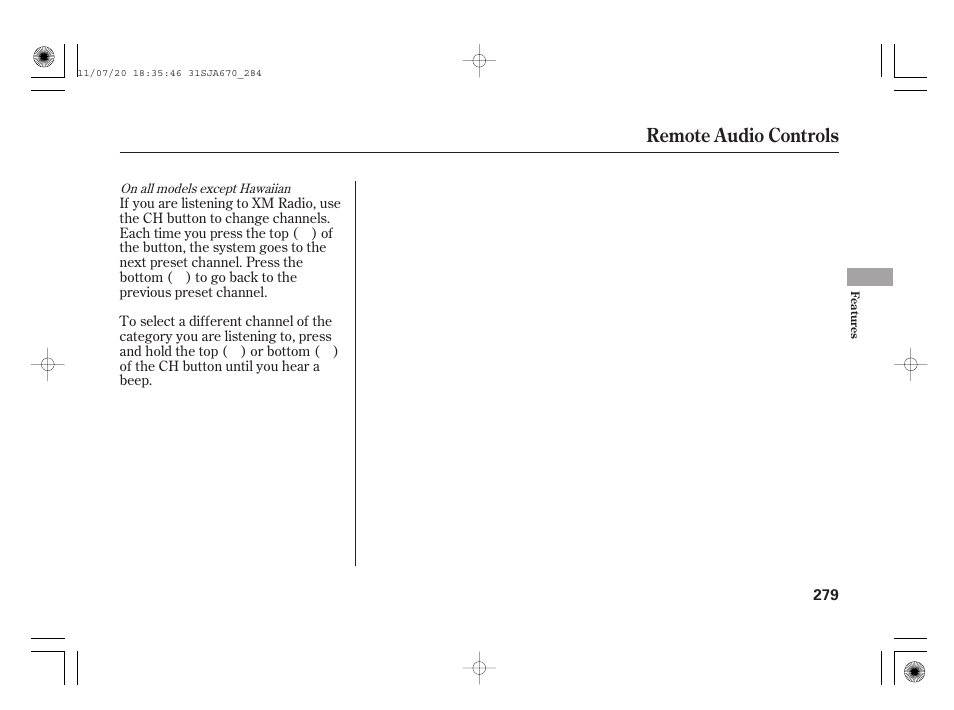Remote audio controls | Acura 2012 RL User Manual | Page 285 / 562