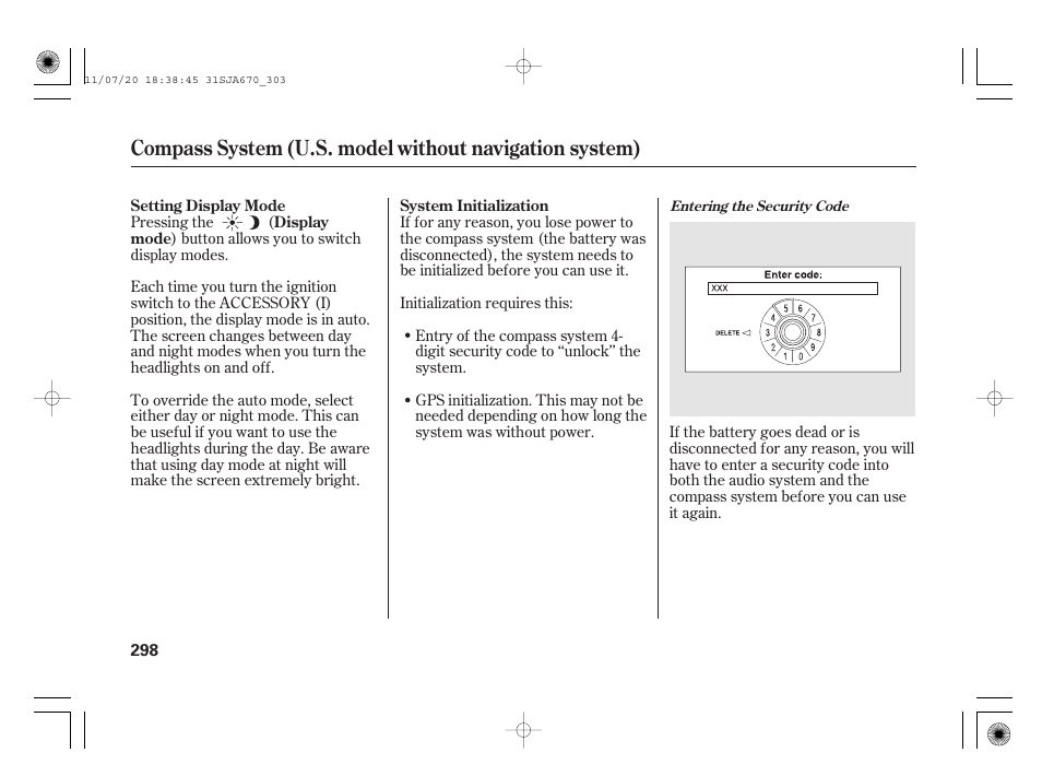 Acura 2012 RL User Manual | Page 304 / 562