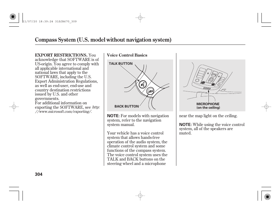 Acura 2012 RL User Manual | Page 310 / 562