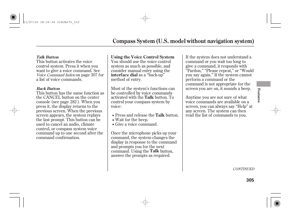 Acura 2012 RL User Manual | Page 311 / 562