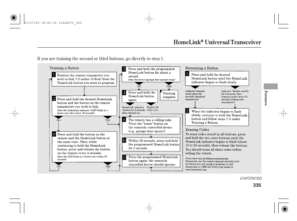 Homelink universal transceiver | Acura 2012 RL User Manual | Page 341 / 562