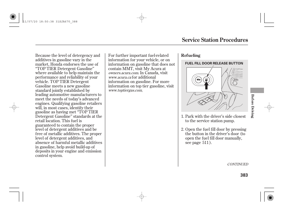 Service station procedures | Acura 2012 RL User Manual | Page 389 / 562
