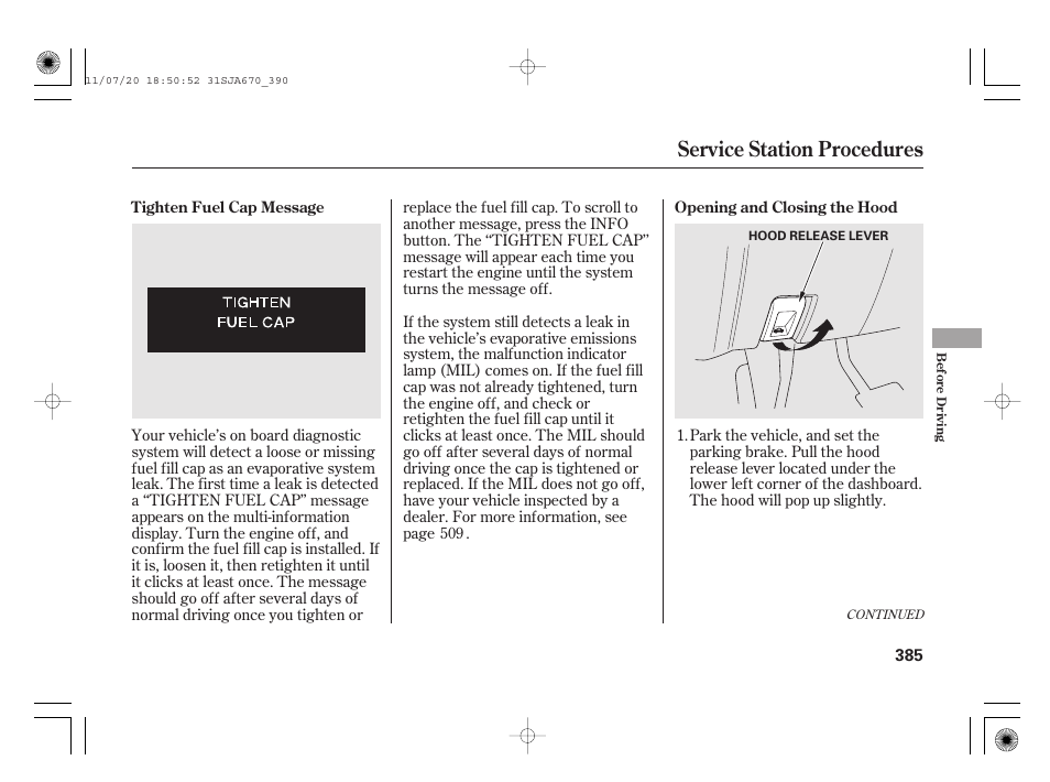 Service station procedures | Acura 2012 RL User Manual | Page 391 / 562
