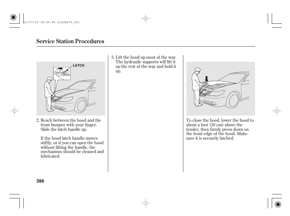 Service station procedures | Acura 2012 RL User Manual | Page 392 / 562