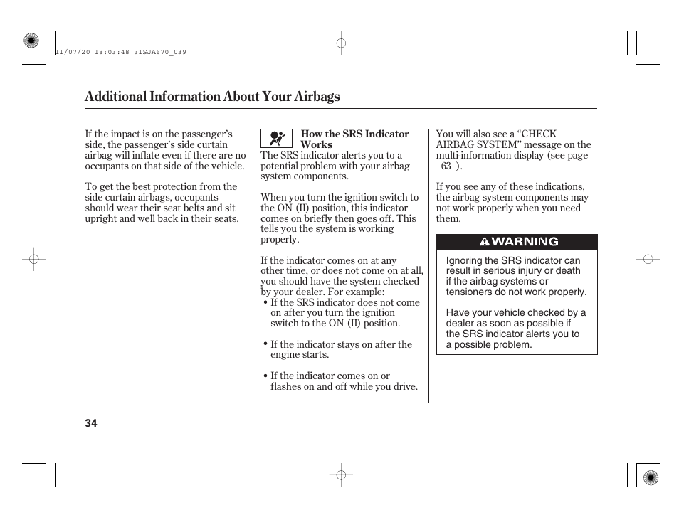 Additional information about your airbags | Acura 2012 RL User Manual | Page 40 / 562