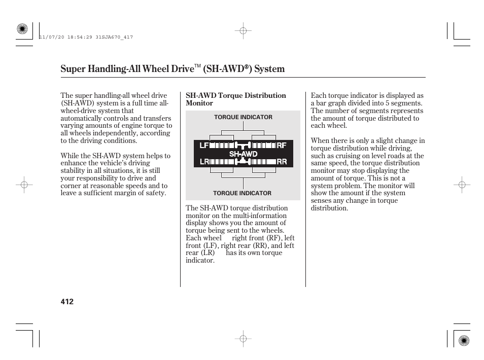 Super handling-all wheel drive (sh-awd ) system | Acura 2012 RL User Manual | Page 418 / 562