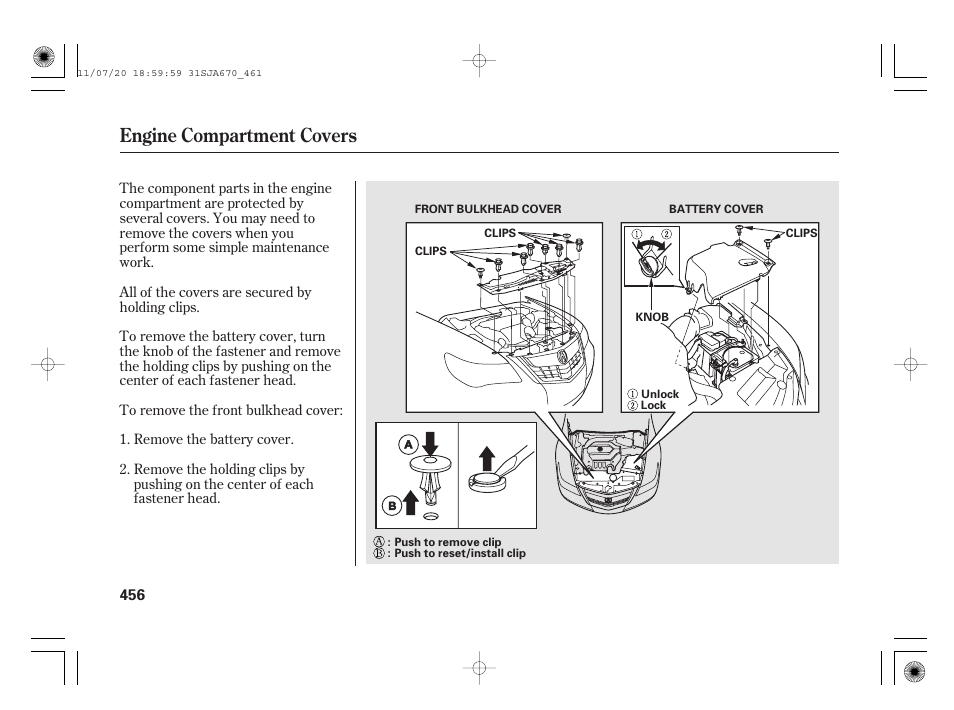 Engine compartment covers | Acura 2012 RL User Manual | Page 462 / 562