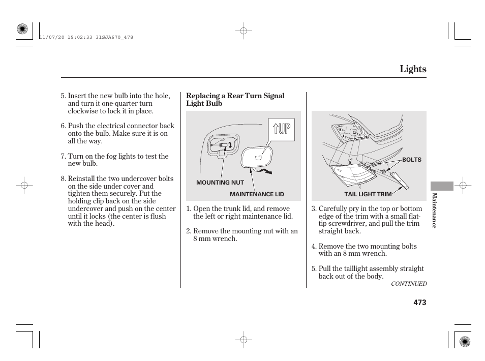 Lights | Acura 2012 RL User Manual | Page 479 / 562