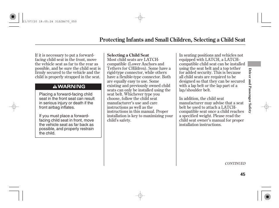 Acura 2012 RL User Manual | Page 51 / 562
