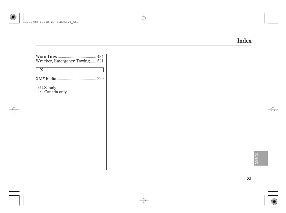 Index | Acura 2012 RL User Manual | Page 561 / 562