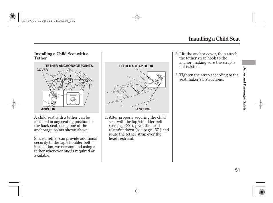 Installing a child seat | Acura 2012 RL User Manual | Page 57 / 562