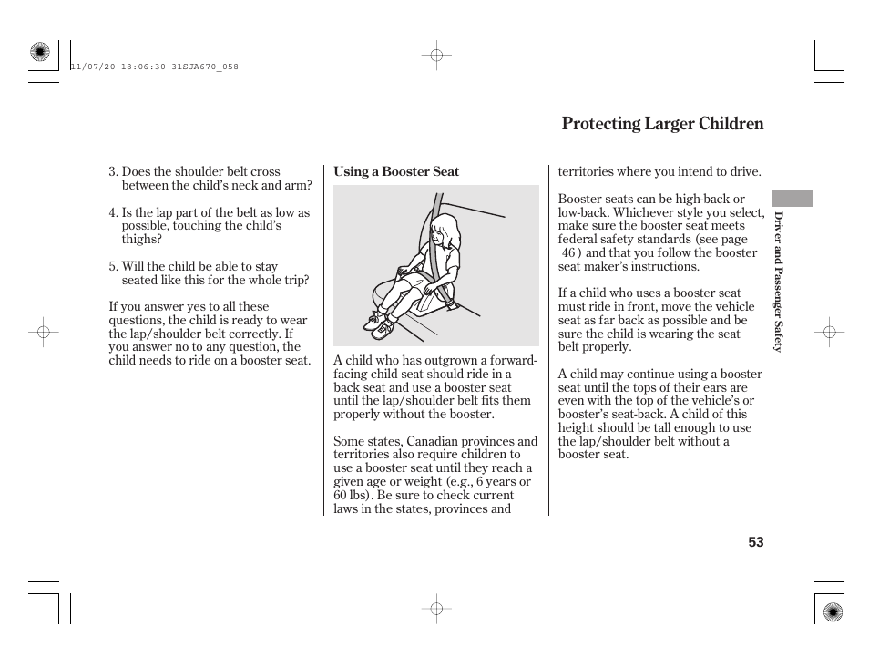 Protecting larger children | Acura 2012 RL User Manual | Page 59 / 562