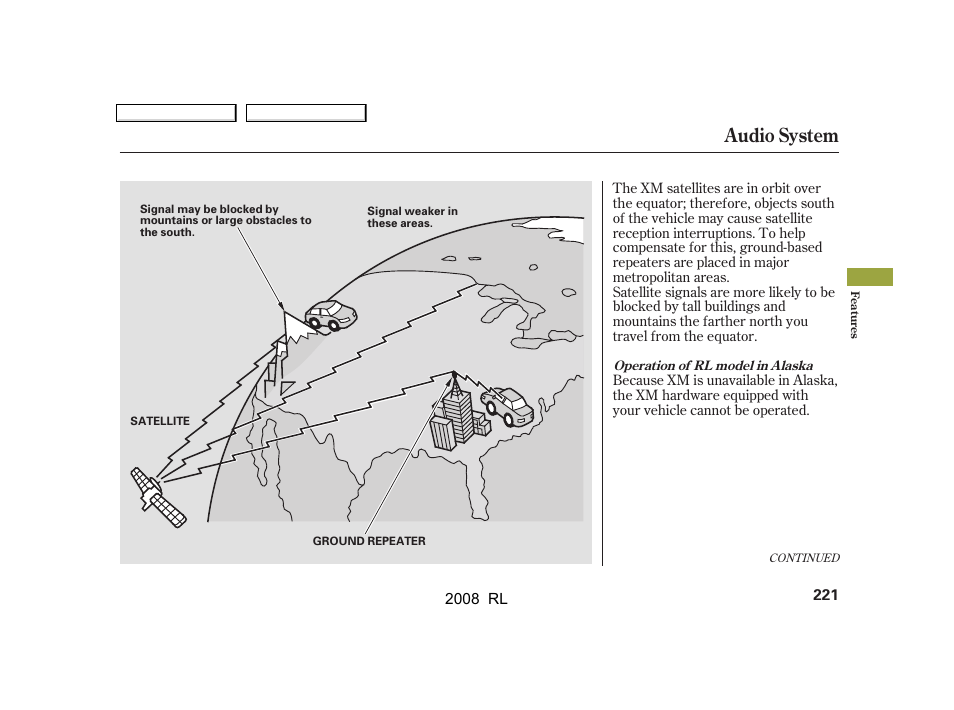 Audio system | Acura 2008 RL User Manual | Page 224 / 500