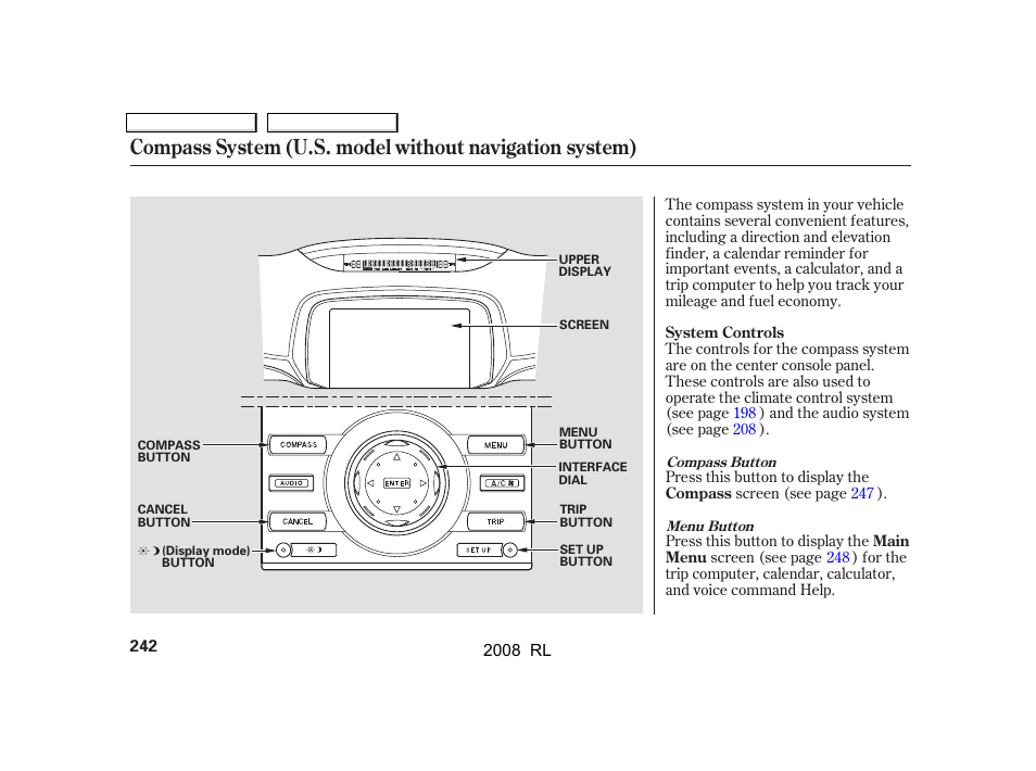 Acura 2008 RL User Manual | Page 245 / 500