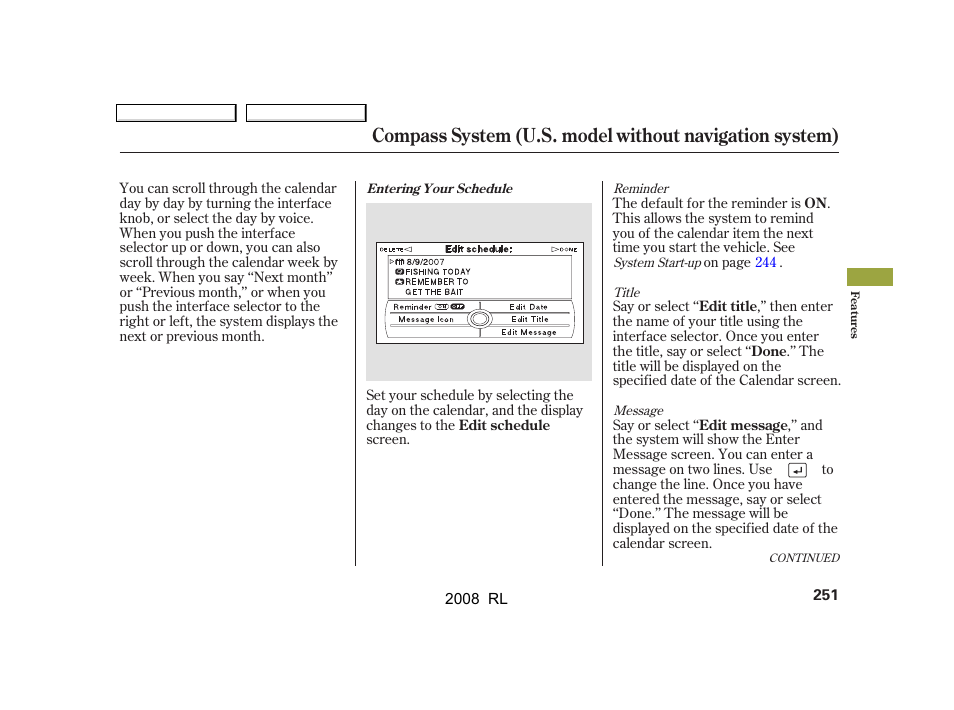 Acura 2008 RL User Manual | Page 254 / 500