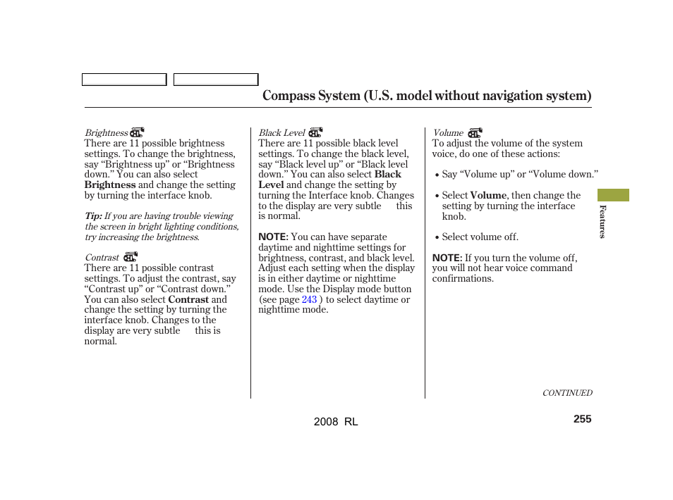 Acura 2008 RL User Manual | Page 258 / 500