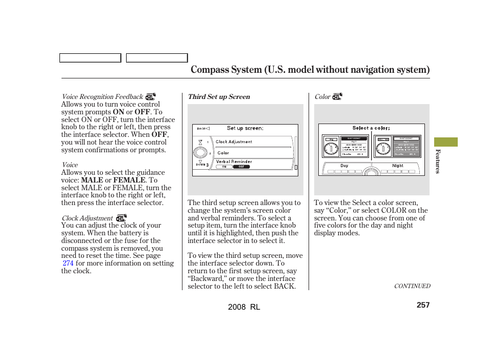 Acura 2008 RL User Manual | Page 260 / 500