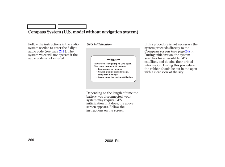 Acura 2008 RL User Manual | Page 263 / 500