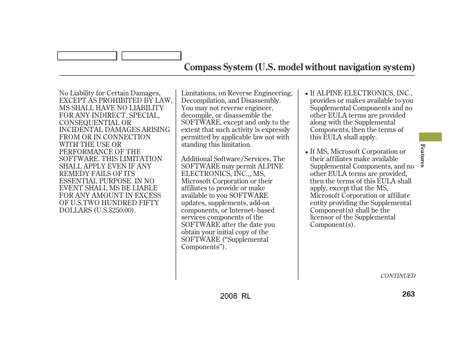 Acura 2008 RL User Manual | Page 266 / 500