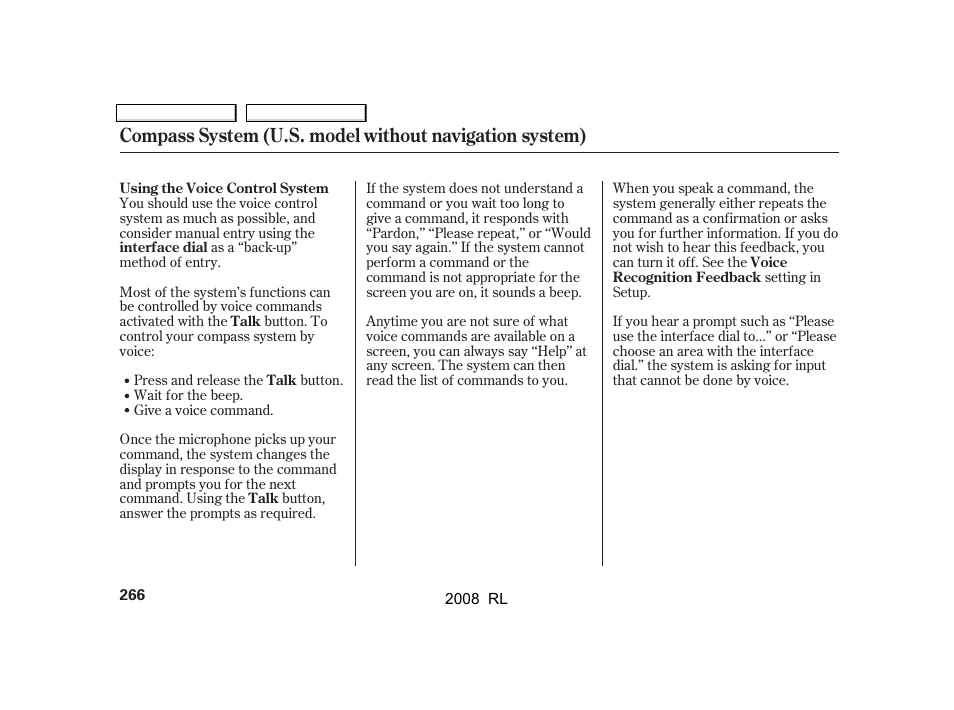 Acura 2008 RL User Manual | Page 269 / 500