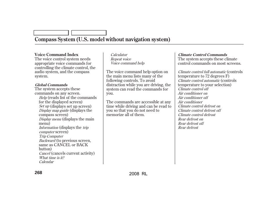 Acura 2008 RL User Manual | Page 271 / 500
