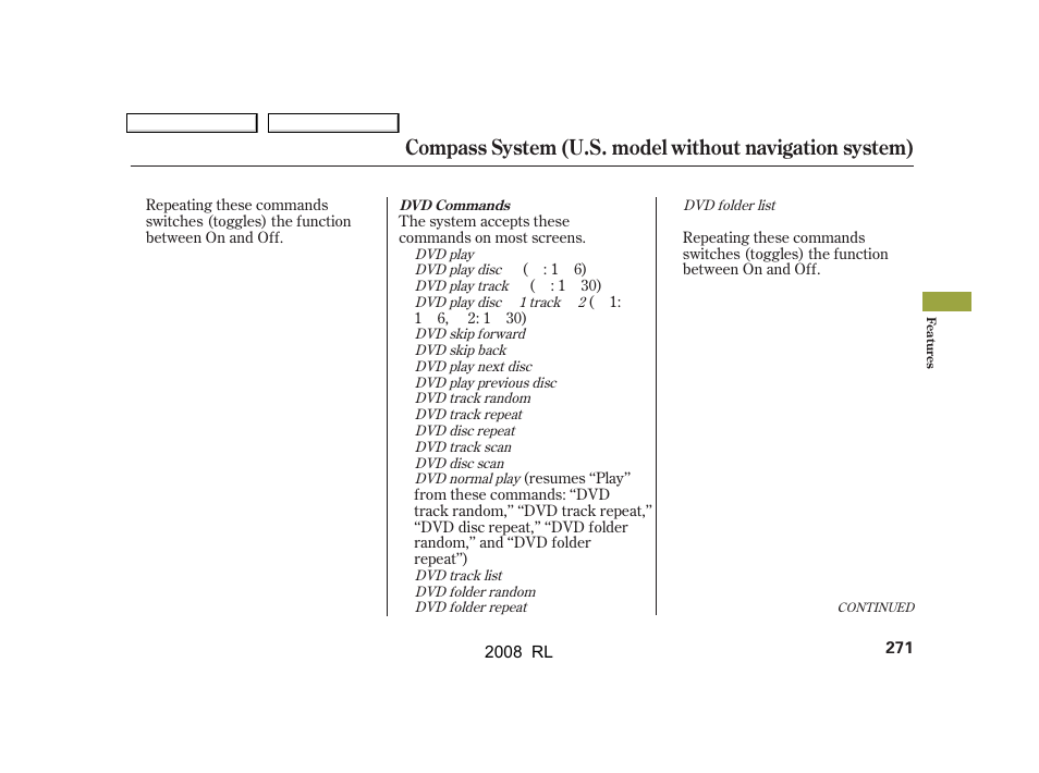 Acura 2008 RL User Manual | Page 274 / 500