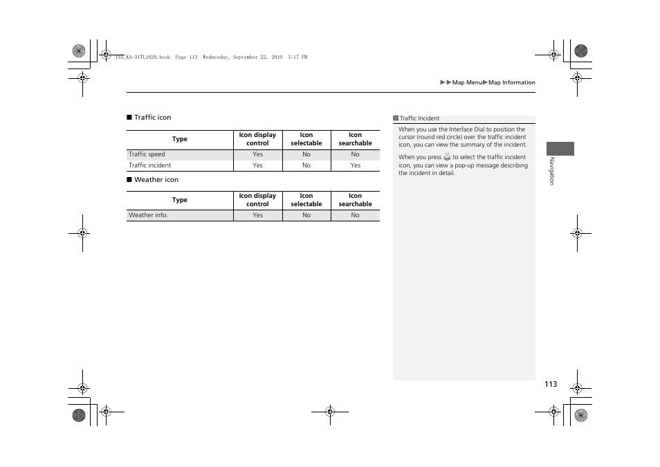 Acura 2011 TSX Navigation User Manual | Page 115 / 253