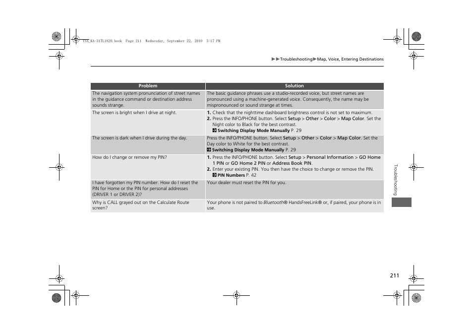 Acura 2011 TSX Navigation User Manual | Page 213 / 253