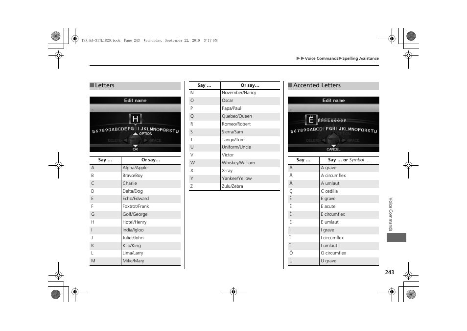 Acura 2011 TSX Navigation User Manual | Page 245 / 253
