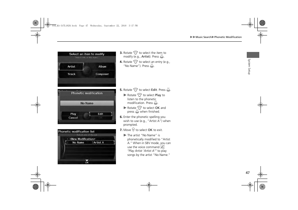 Acura 2011 TSX Navigation User Manual | Page 49 / 253