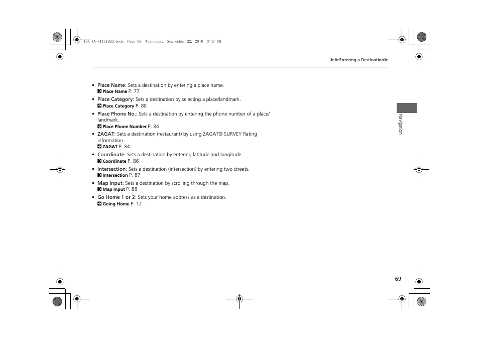 Acura 2011 TSX Navigation User Manual | Page 71 / 253