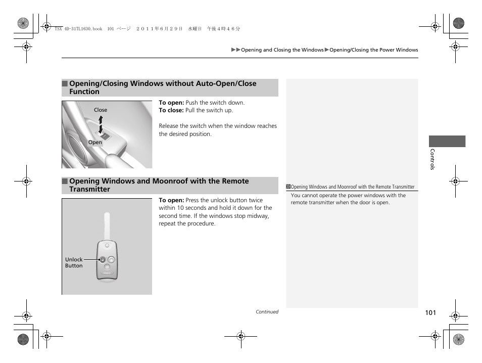 Acura 2012 TSX User Manual | Page 103 / 326