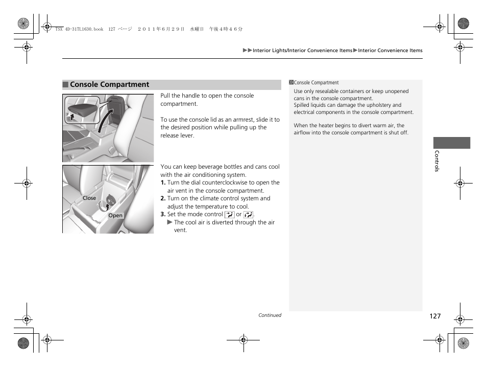 Acura 2012 TSX User Manual | Page 129 / 326