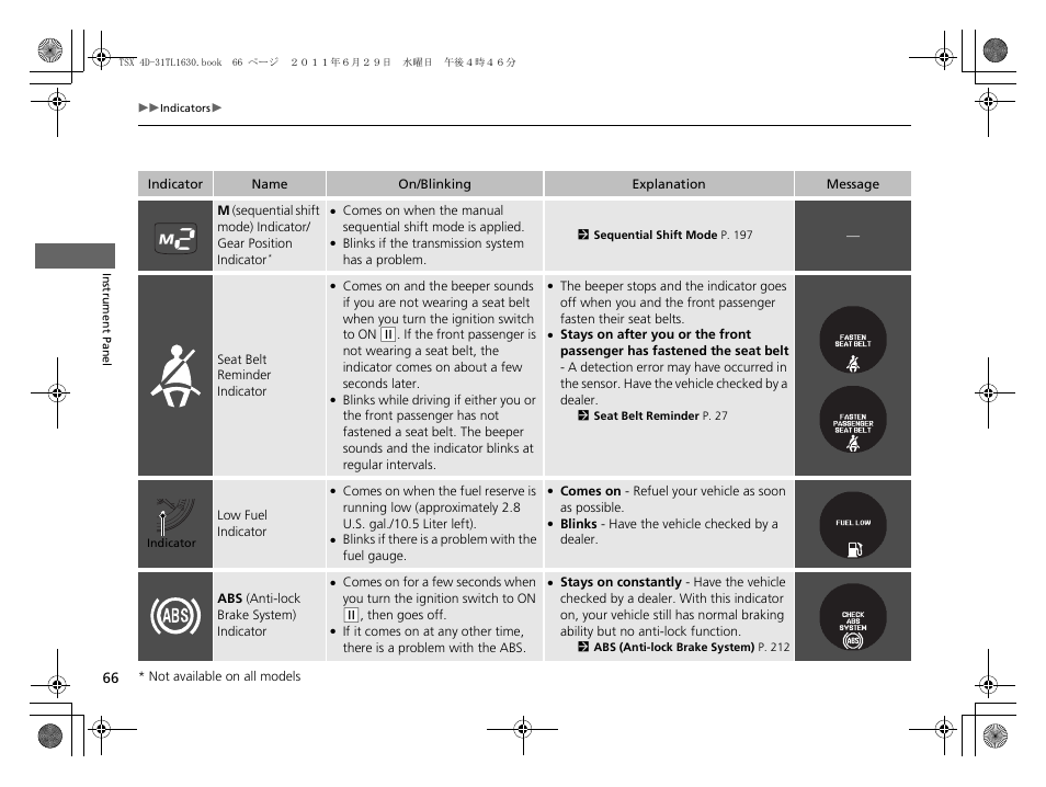 Acura 2012 TSX User Manual | Page 68 / 326