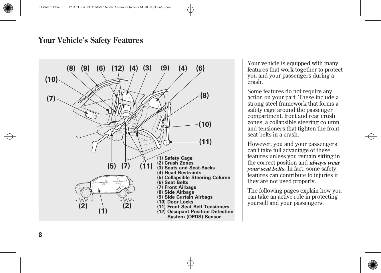 Acura 2012 RDX User Manual | Page 14 / 518