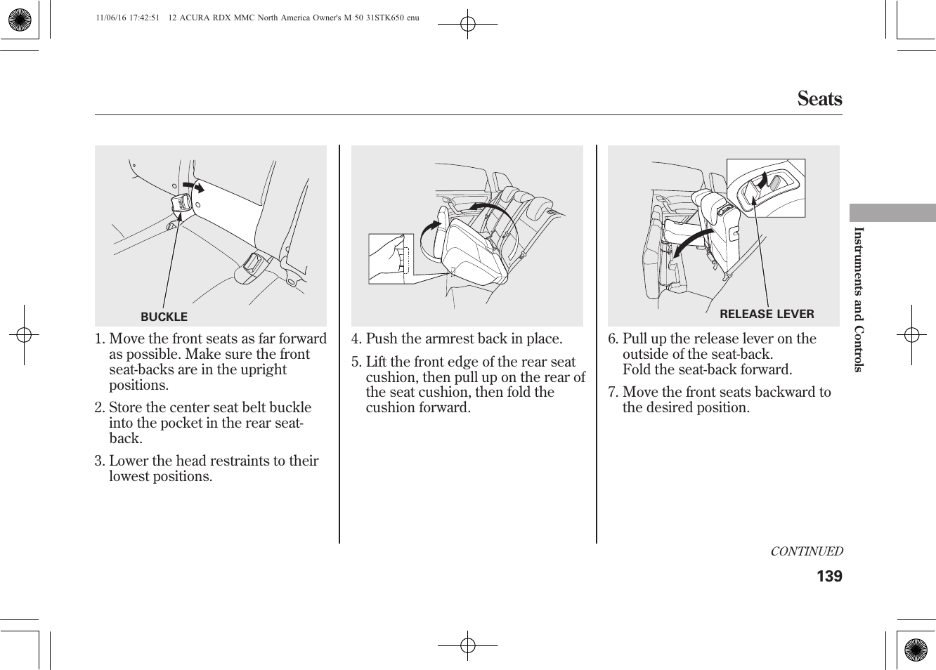 Seats | Acura 2012 RDX User Manual | Page 145 / 518