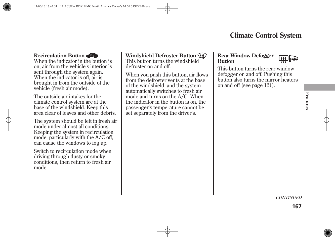 Climate control system | Acura 2012 RDX User Manual | Page 173 / 518