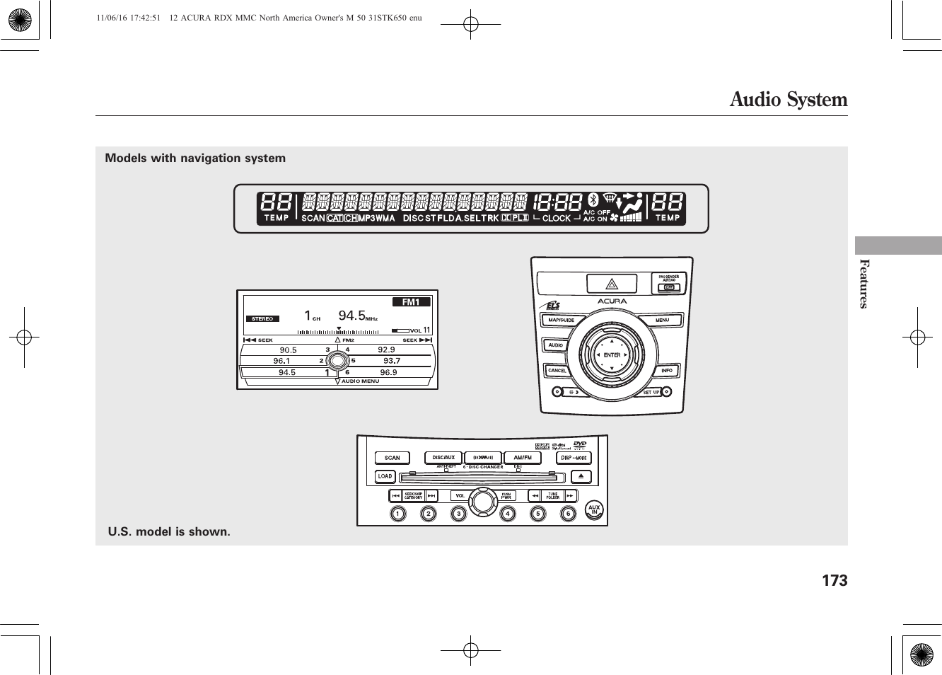 Audio system | Acura 2012 RDX User Manual | Page 179 / 518