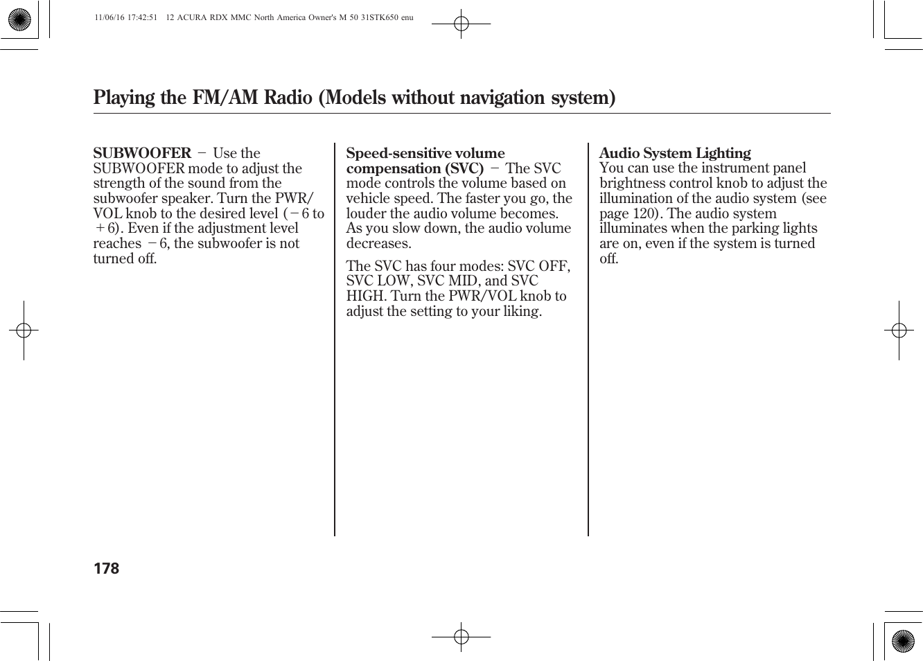 Acura 2012 RDX User Manual | Page 184 / 518