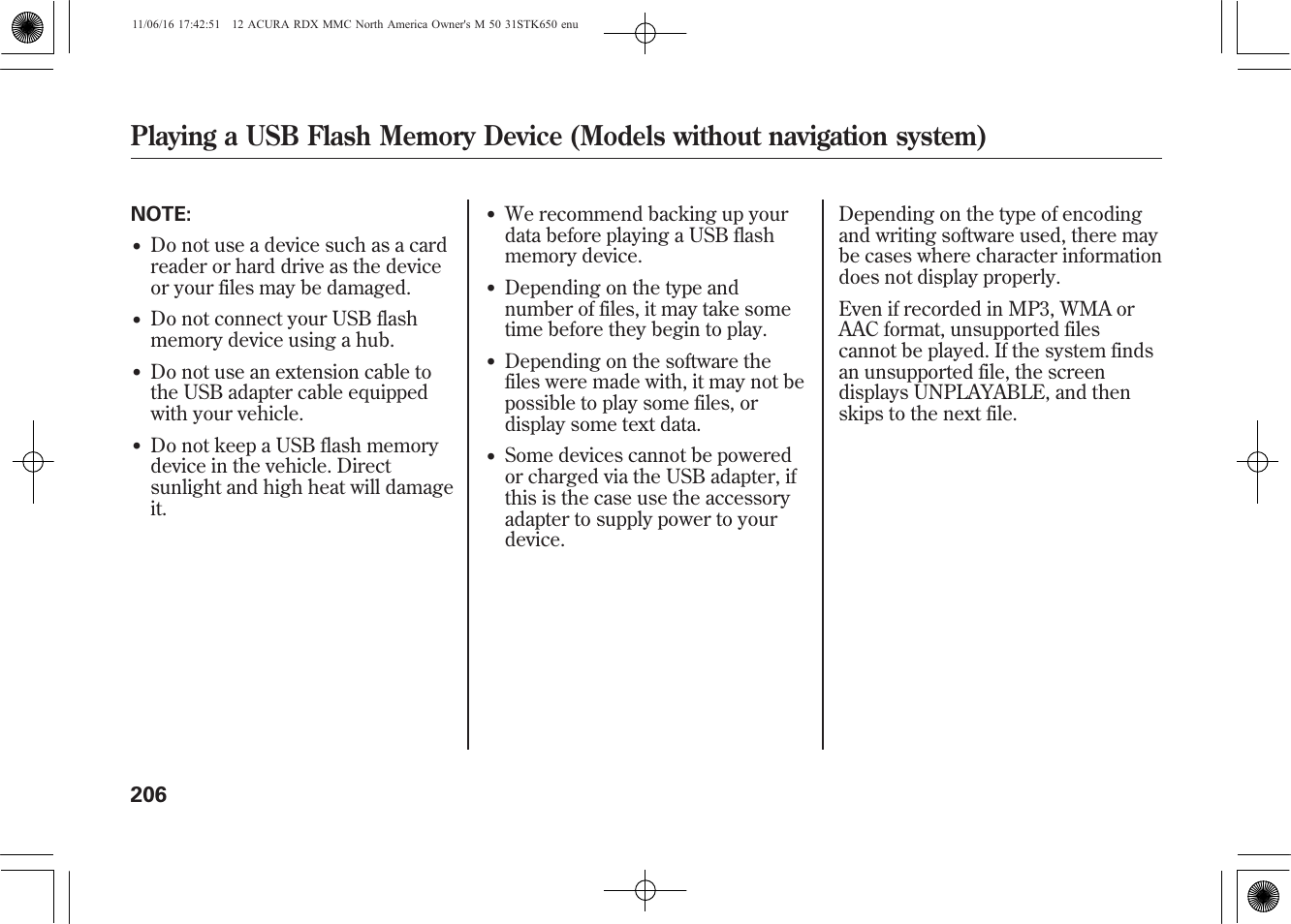 Acura 2012 RDX User Manual | Page 212 / 518