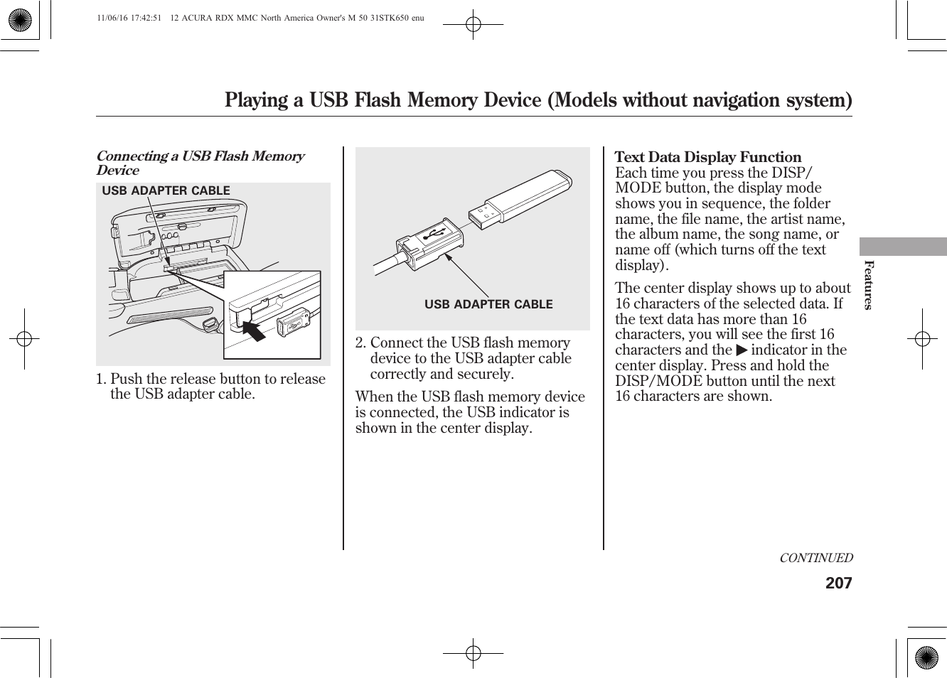 Acura 2012 RDX User Manual | Page 213 / 518