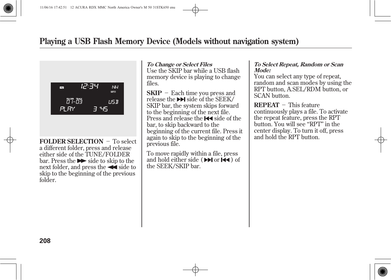 Acura 2012 RDX User Manual | Page 214 / 518