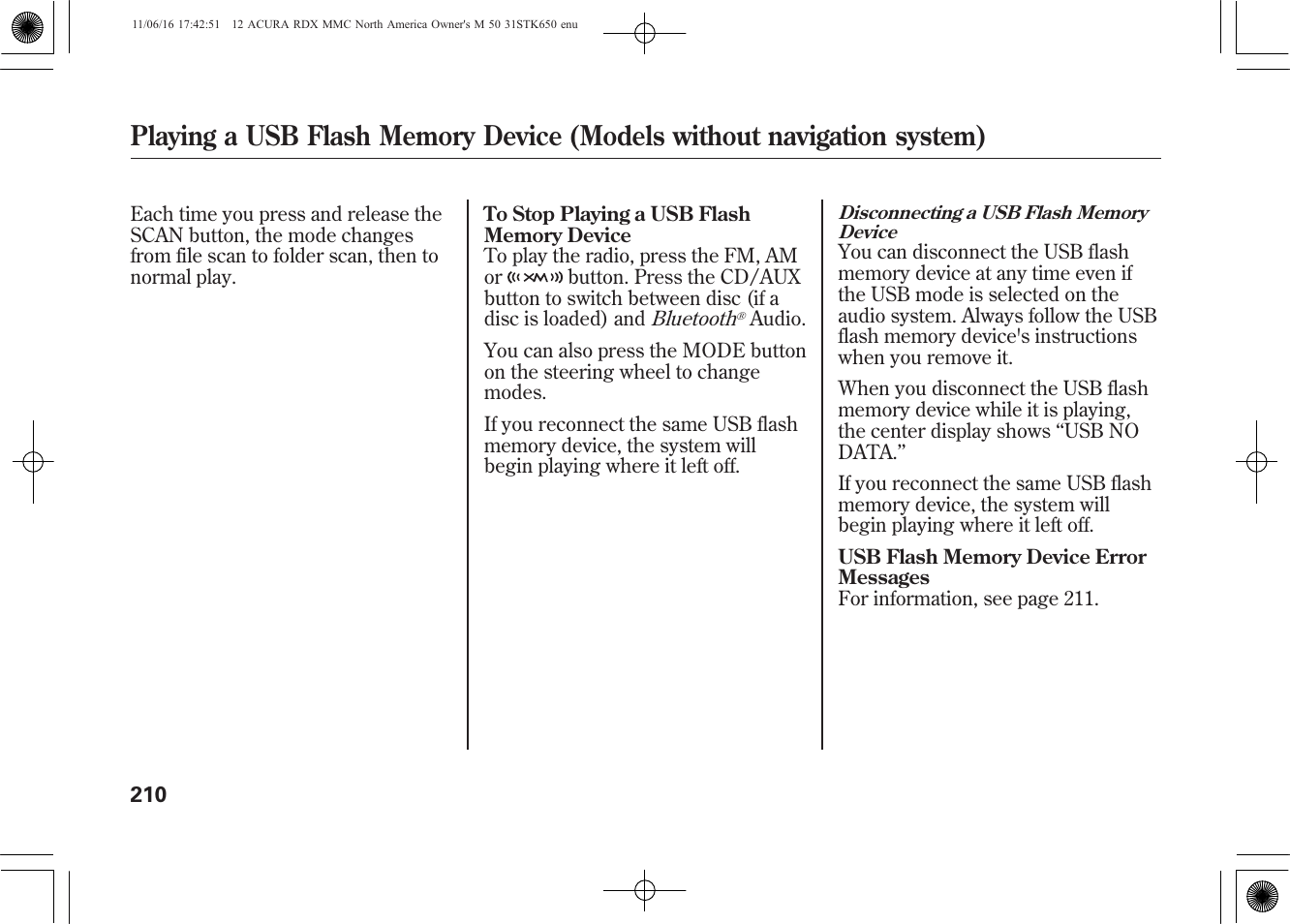 Acura 2012 RDX User Manual | Page 216 / 518