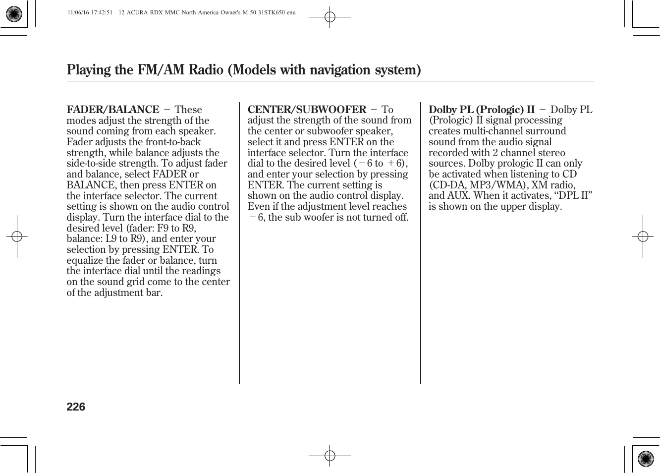 Acura 2012 RDX User Manual | Page 232 / 518