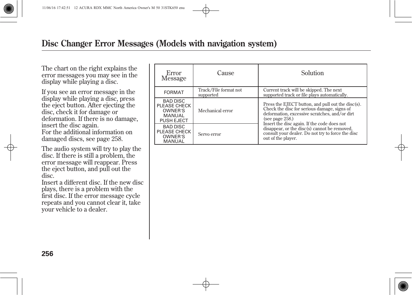 Acura 2012 RDX User Manual | Page 262 / 518