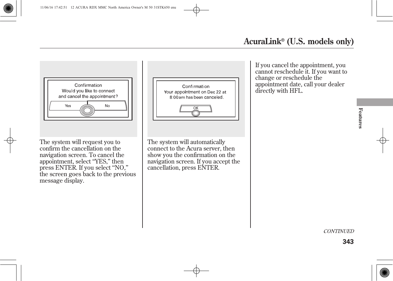 Acuralink, U.s. models only) | Acura 2012 RDX User Manual | Page 349 / 518