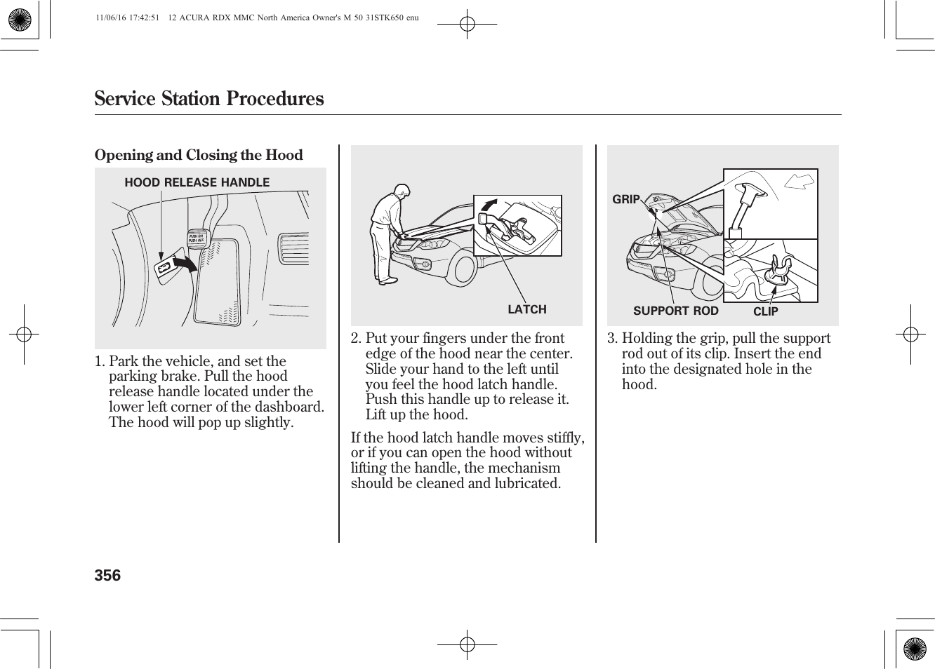 Service station procedures | Acura 2012 RDX User Manual | Page 362 / 518