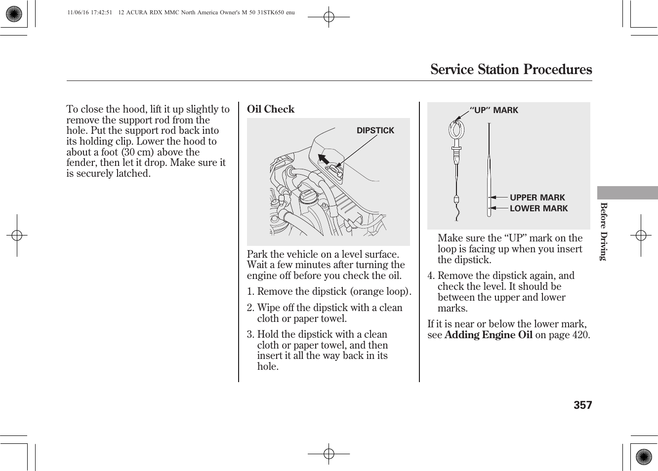 Service station procedures | Acura 2012 RDX User Manual | Page 363 / 518