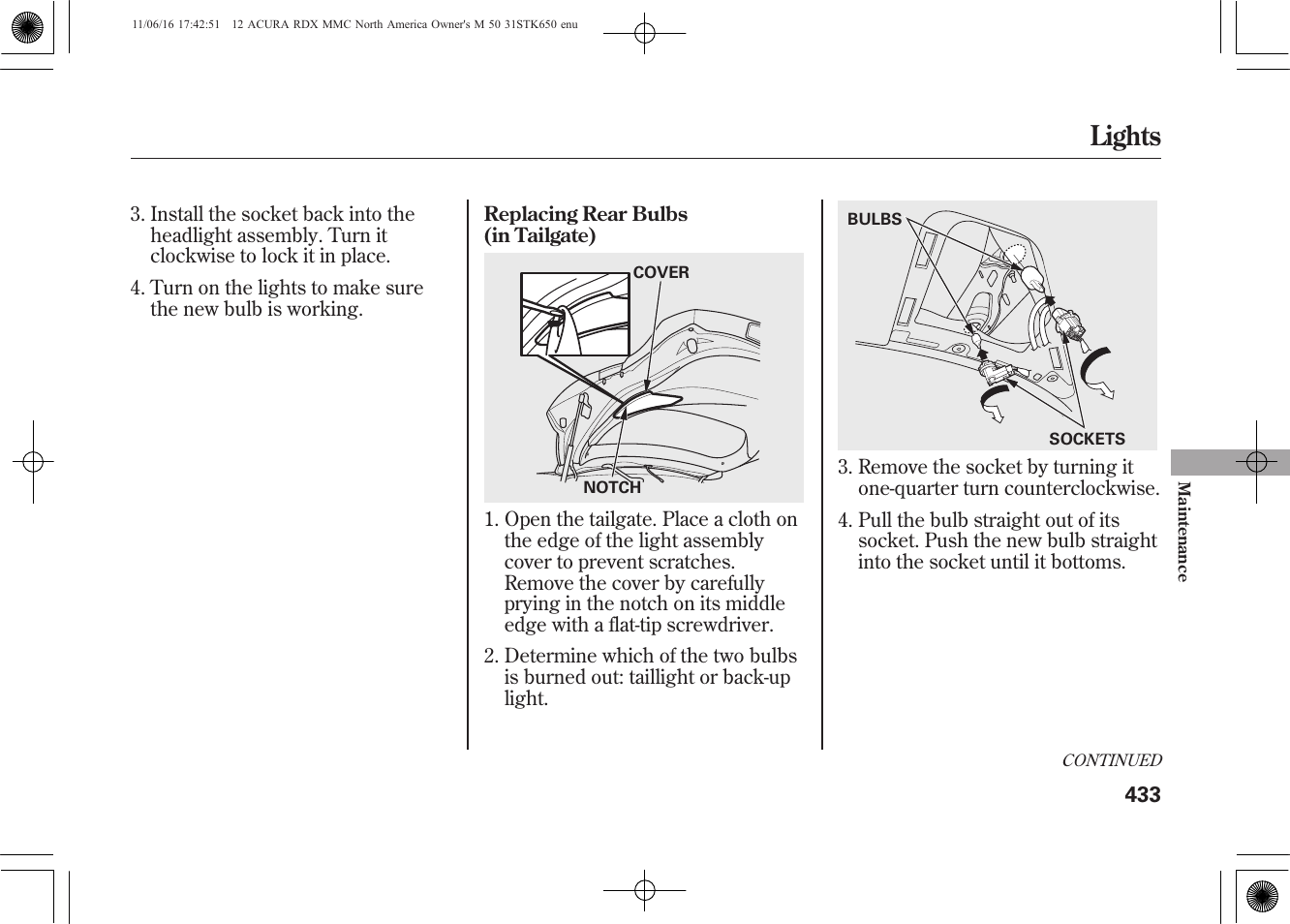 Lights | Acura 2012 RDX User Manual | Page 439 / 518