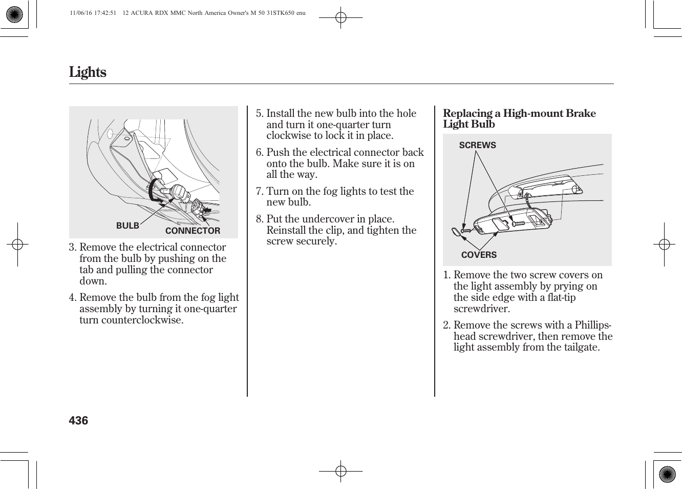 Lights | Acura 2012 RDX User Manual | Page 442 / 518